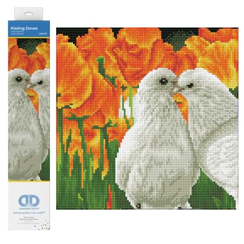 DIAMOND DOTZ DD5.077 - Original 5D Diamond Painting Set Küssende Tauben, Kreativset mit 11.236 Diamant Mosaiksteinen, Malset ca. 31 x 31 cm, DIY Komplettset für Erwachsene und Kinder ab 8 Jahren von DIAMOND DOTZ