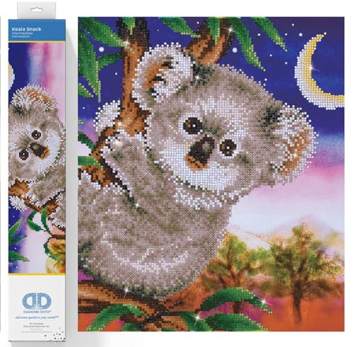 DIAMOND DOTZ DD7.012 - Original 5D Diamond Painting Set Koala Snack, Kreativset mit 11.796 Diamant Mosaiksteinen, Malset ca. 37 x 48 cm, DIY Komplettset für Erwachsene und Kinder ab 8 Jahren von DIAMOND DOTZ