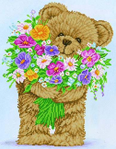 DIAMOND DOTZ DD7.039 - Original 5D Diamond Painting Set Teddybär mit Herz, Kreativset mit 12.978 Diamant Mosaiksteinen, Malset ca. 46 x 36 cm, DIY Komplettset für Erwachsene und Kinder ab 8 Jahren von DIAMOND DOTZ