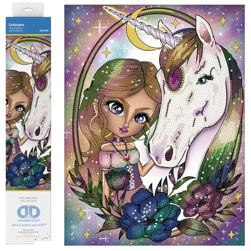 DIAMOND DOTZ DD7.076 - Original 5D Diamond Painting Set Einhorn Unicorn, Kreativset mit 6.694 Diamant Mosaiksteinen, Malset ca. 30 x 40 cm, DIY Komplettset für Erwachsene und Kinder ab 6 Jahren von DIAMOND DOTZ