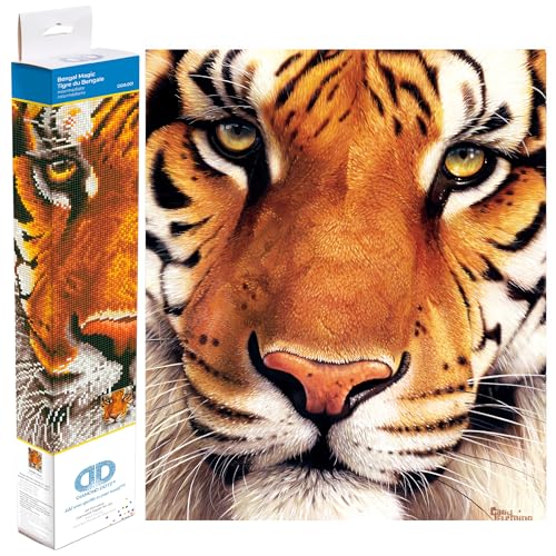 DIAMOND DOTZ DD8.001 - Original 5D Diamond Painting Set Bengal Tiger Magie, Kreativset mit 18.250 Diamant Mosaiksteinen, Malset ca. 42 x 36 cm, DIY Komplettset für Erwachsene und Kinder ab 8 Jahren von DIAMOND DOTZ