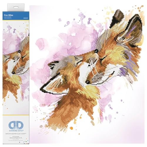 DIAMOND DOTZ DD8.013 - Original 5D Diamond Painting Set Fuchs Glückseligkeit, Kreativset mit 8.974 Diamant Mosaiksteinen, Malset ca. 42 x 50 cm, DIY Komplettset für Erwachsene und Kinder ab 8 Jahren von DIAMOND DOTZ