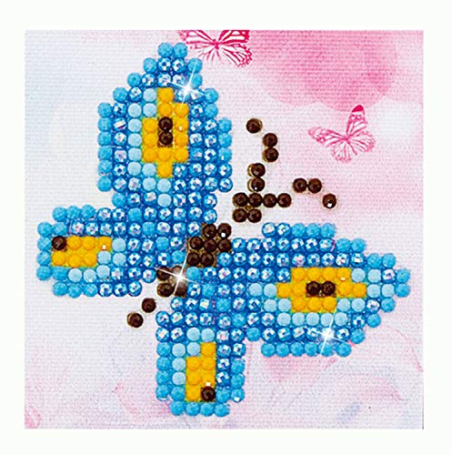 DIAMOND DOTZ DDS.002 - Original Diamond Painting Starter Set Schmetterling, Kreativset mit 295 Diamant Mosaiksteinen, Malset ca. 7 x 7 cm, DIY Komplettset für Kinder ab 8 Jahren, Extra funkelnd von DIAMOND DOTZ