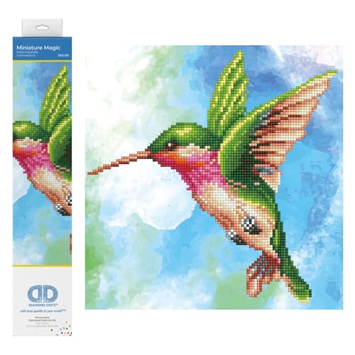 DIAMOND DOTZ DIAMOND DOTZ DD5-031 Diamond Dotz Kolibri, ca. 28 x 29 cm groß, Diamond Painting, Malen mit Diamanten, funkelndes Bild zum Selbstgestalten, für Kinder und Erwachsene, bunt von DIAMOND DOTZ