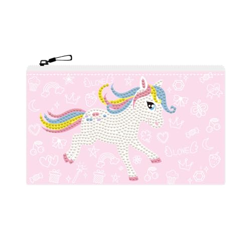 DIAMOND DOTZ DOTZIES 2592609 Original 5D Diamond Painting Etui Set, Einhorn, Kreativ-Kit für DIY Mäppchen mit Glitzersteinen, Diamanten-Bastelset für Kinder ab 6 Jahren von DIAMOND DOTZ