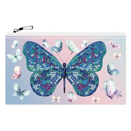 DIAMOND DOTZ DOTZIES 2592616 Original 5D Diamond Painting Etui Set, Schmetterling, Kreativ-Kit für DIY Mäppchen mit Glitzersteinen, Diamanten-Bastelset für Kinder ab 6 Jahren von DIAMOND DOTZ