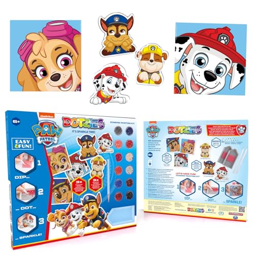 DIAMOND DOTZ DOTZIES 2592777 Original 5D Diamond Painting Set, Paw Patrol, DIY Kreativ-Mal-Kit für Diamant-Sticker und Bilder, Diamanten-Bastelset für Kinder ab 6 Jahren, Beginner von DIAMOND DOTZ