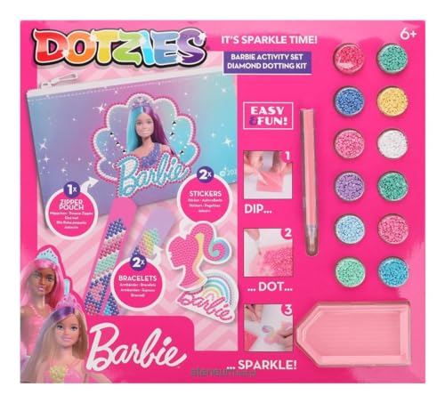 DIAMOND DOTZ DOTZIES 2592869 Original 5D Diamond Painting Set, Barbie, DIY Kreativ-Mal-Kit für Diamant-Sticker und Bilder, Diamanten-Bastelset für Kinder ab 6 Jahren, Beginner von DIAMOND DOTZ