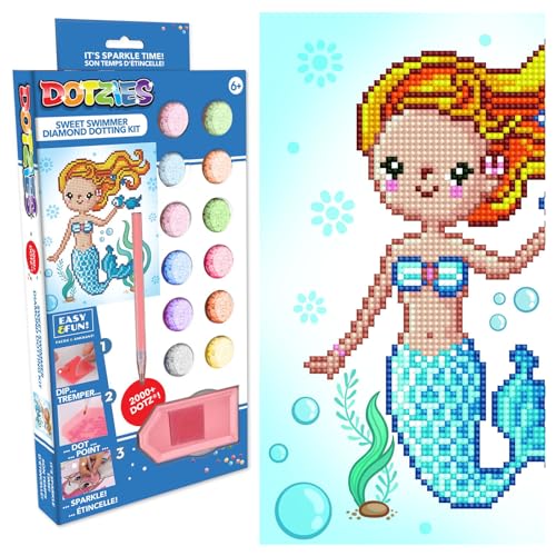 DIAMOND DOTZ DOTZIES 2593211 Original 5D Diamond Painting Set, Meerjungfrau, DIY Diamant-Malerei mit Glitzersteinen, Diamanten-Bastelset für Kinder ab 6 Jahren, Beginner von DIAMOND DOTZ