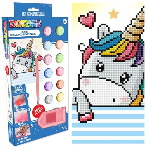 DIAMOND DOTZ DOTZIES 2593213 Original 5D Diamond Painting Set, Einhornbaby, DIY Diamant-Malerei mit Glitzersteinen, Diamanten-Bastelset für Kinder ab 6 Jahren, Beginner von DIAMOND DOTZ