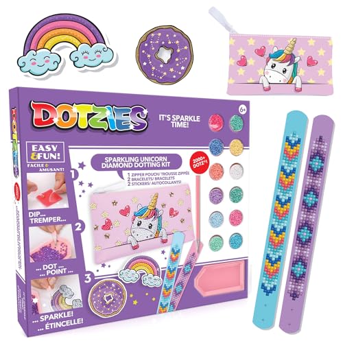 DIAMOND DOTZ DOTZIES 2593233 Original 5D Diamond Painting Set, Einhornbaby, DIY Kreativ-Mal-Kit für Diamant-Sticker und Bilder, Diamanten-Bastelset für Kinder ab 6 Jahren, Beginner von DIAMOND DOTZ