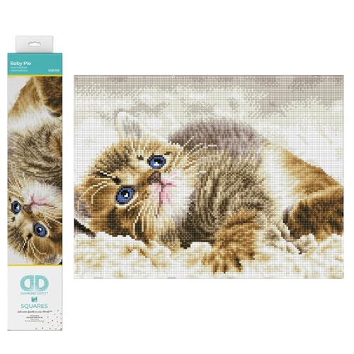 DIAMOND DOTZ DQ8.006 - Original 5D Diamond Painting Squares Set Katze Baby Pie, Kreativset mit 17.595 quadratische Diamant Mosaiksteinen, Malset ca. 31 x 41 cm für Erwachsene und Kinder ab 8 Jahren von DIAMOND DOTZ