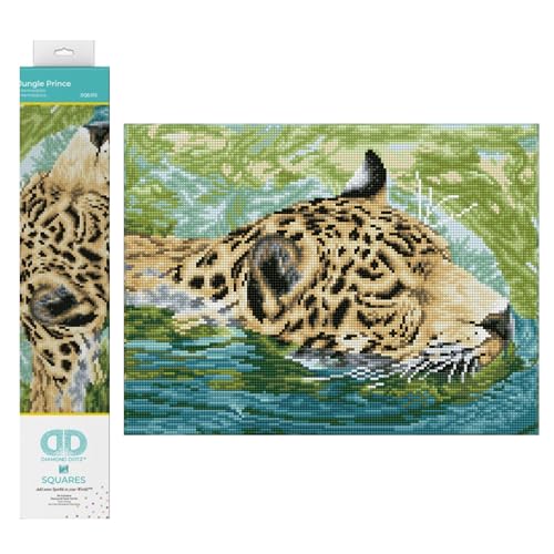 DIAMOND DOTZ DQ8.012 - Original 5D Diamond Painting Squares Set Dschungel Prinz, Kreativset mit 17.595 quadratische Diamant Mosaiksteinen, Malset ca. 31 x 41 cm für Erwachsene und Kinder ab 8 Jahren von DIAMOND DOTZ