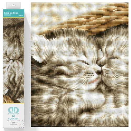 DIAMOND DOTZ DQ8.023 - Original 5D Diamond Painting Squares Set Katzen Babys, Kreativset mit 17.050 quadratische Diamant Mosaiksteinen, Malset ca. 29,5 x 41,5 cm für Erwachsene und Kinder ab 8 Jahren von DIAMOND DOTZ