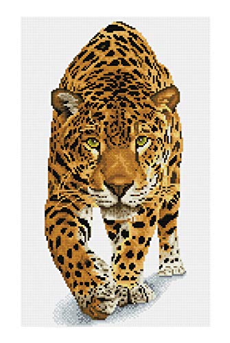 DIAMOND DOTZ DQ9.007 - Original 5D Diamond Painting Squares Set Leopard, Kreativset mit 23.205 quadratische Diamant Mosaiksteinen, Malset ca. 52 x 32 cm für Erwachsene und Kinder ab 8 Jahren von DIAMOND DOTZ