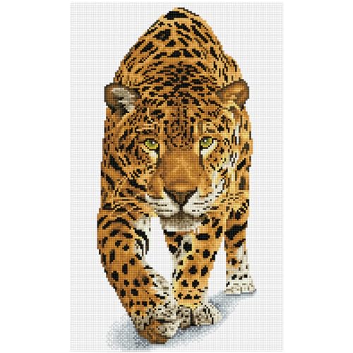 DIAMOND DOTZ DQ9.007 - Original 5D Diamond Painting Squares Set Leopard, Kreativset mit 23.205 quadratische Diamant Mosaiksteinen, Malset ca. 52 x 32 cm für Erwachsene und Kinder ab 8 Jahren von DIAMOND DOTZ