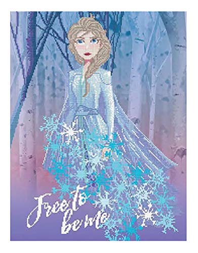 Diamond Dotz CD-851900412 Disney Frozen II, Free to be me, ca. 65 x 50 cm groß, Diamond Painting, funkelndes Bild zum Selbstgestalten, für Kinder und Erwachsene von DIAMOND DOTZ