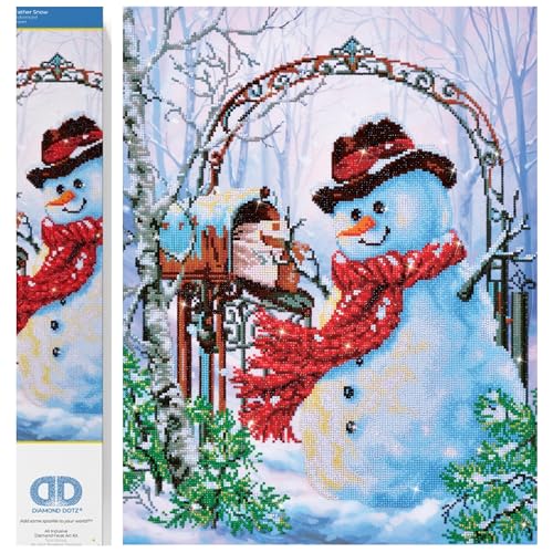 Diamond Dotz DD12-017 Schneemann, ca. 50 x 62 cm groß, Diamond Painting, Malen mit Diamanten, funkelndes Bild zum Selbstgestalten, für Kinder und Erwachsene von DIAMOND DOTZ