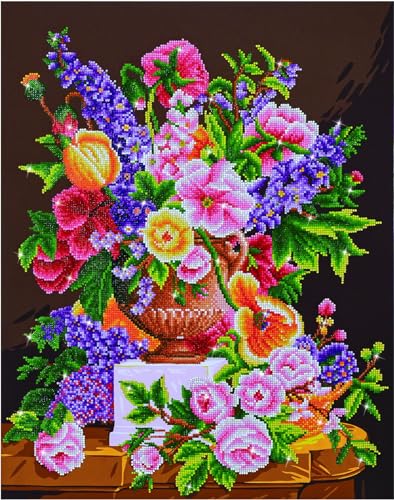 Diamond Dotz DD12-019 Blumenstrauß Ancien, ca. 53 x 67 cm groß, Diamond Painting, Malen mit Diamanten, funkelndes Bild zum Selbstgestalten, für Kinder und Erwachsene von DIAMOND DOTZ