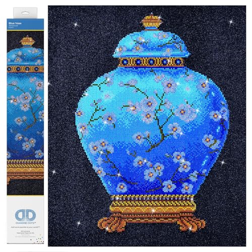 Diamond Dotz DD12-020 Vase blau, ca. 52 x 52 cm groß, Diamond Painting, Malen mit Diamanten, funkelndes Bild zum Selbstgestalten, für Kinder und Erwachsene von DIAMOND DOTZ