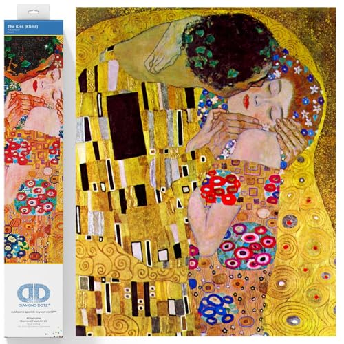 Diamond Dotz DD13-001 "Der Kuss" von Gustav Klimt, ca. 55,9 x 71,12 cm groß, Diamond Painting, Malen mit Diamanten, funkelndes Bild zum Selbstgestalten, für Kinder und Erwachsene von DIAMOND DOTZ