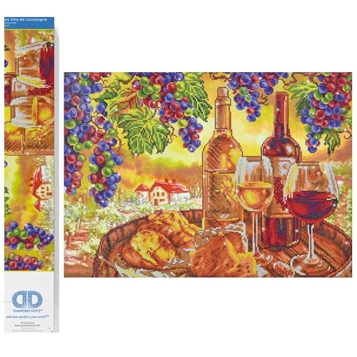 Diamond Dotz DD13-015 Wein, ca. 70 x 52 cm groß, Diamond Painting, Malen mit Diamanten, funkelndes Bild zum Selbstgestalten, für Kinder und Erwachsene von DIAMOND DOTZ