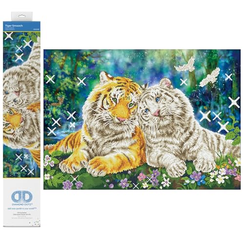 Diamond Dotz DD13-026 Tiger Smooch, ca. 77 x 55 cm groß, Diamond Painting, Malen mit Diamanten, funkelndes Bild zum Selbstgestalten, für Kinder und Erwachsene von DIAMOND DOTZ