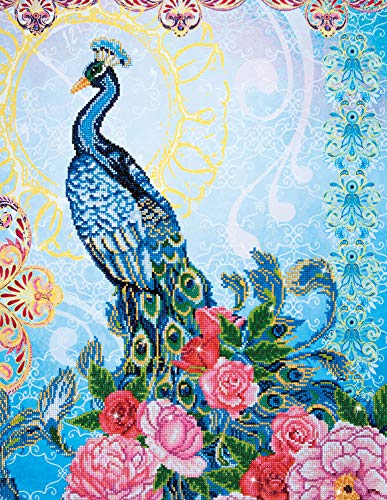 Diamond Dotz DD15-009 Exotischer Pfau, ca. 62 x 82 cm groß, Diamond Painting, Malen mit Diamanten, funkelndes Bild zum Selbstgestalten, für Kinder und Erwachsene von DIAMOND DOTZ