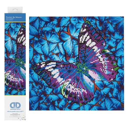 Diamond Dotz DD5-017 Schmetterling violett, ca. 30,5 x 30,5 cm groß, Diamond Painting, Malen mit Diamanten, funkelndes Bild zum Selbstgestalten, für Kinder und Erwachsene von DIAMOND DOTZ