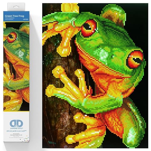 Diamond Dotz DD7-031 Frosch, ca. 27 x 37 cm groß, Diamond Painting, Malen mit Diamanten, funkelndes Bild zum Selbstgestalten, für Kinder und Erwachsene von DIAMOND DOTZ