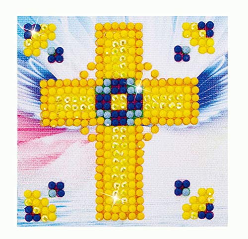 Diamond Dotz DDS-003 Kreuz, ca. 7,6 x 7,6 cm groß, Diamond Painting, Malen mit Diamanten, funkelndes Bild zum Selbstgestalten, für Kinder und Anfänger von DIAMOND DOTZ