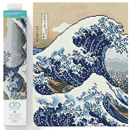 DIAMOND DOTZ 2592467 Original 5D Diamond Painting Squares Set, Welle vor Kanagawa, DIY Diamant-Malerei-Kit mit quadratischen Glitzersteinen für Erwachsene und Kinder ab 12 Jahren, Intermediate von DIAMOND DOTZ