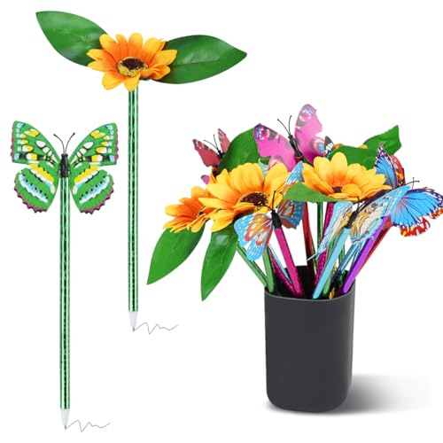 DIBALIYI 18 PCS Kugelschreiber Gelschreiber, 0,5 mm 14PCS Butterfly und 4PCS Flower Kugelschreiber Gel-Tintenroller, Blauer Gelstift für Schule, Büro, Zuhause, Party, Geschenk von DIBALIYI