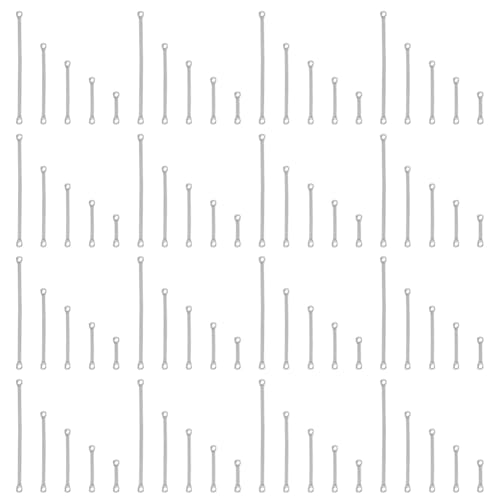 DICOSMETIC 100 Stück 5 Stile Bar Link Charms 10/15/20/25/35 mm lange Stab-Anhänger-Glieder Edelstahl Verbindungs-Streifen-Ohrringe Charms für Ohrring-Halsketten-Schmuckherstellung von DICOSMETIC
