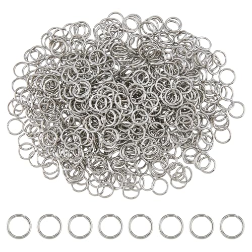 DICOSMETIC 1000 Stück 8mm Edelstahl Springringe 18 Gauge Offene Springringe Schmuckverbinder Ringe Runde Springringe Für DIY Halskette Armband Ohrring Handwerk von DICOSMETIC