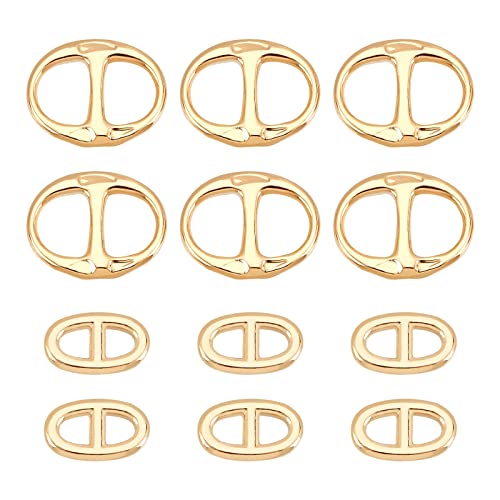 DICOSMETIC 12 Stück 2 Stile Oval Edelstahl Glieder Verbinder Goldene Geschlossene Verschlussglieder Geometrische Verbindungsring Verbinder DIY Handwerk Für Schmuckherstellung von DICOSMETIC