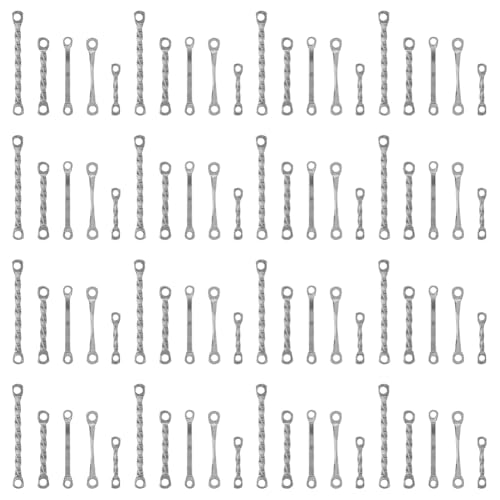 DICOSMETIC 150 Stück 5 Stile Bar Verbindungsanhänger 10/15/20mm Gedrehte Bar Verbindungsstücke Lange Bar Anhänger Verbindungsstücke Aus Edelstahl Verbindungsstücken Stabstreifen Ohrring Anhänger von DICOSMETIC