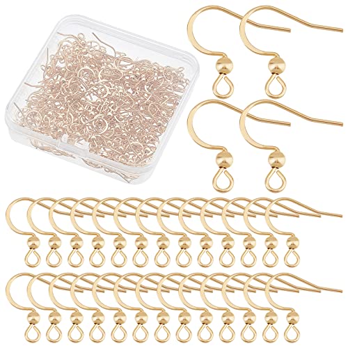 DICOSMETIC 16~19.5mm Ca. 200Pcs Golden 304 Edelstahl Ohrhaken Angelhaken Hypoallergen Ohrhaken Premium Herstellung Für DIY Schmuckzubehör von DICOSMETIC