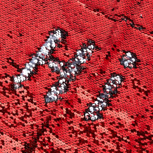 DICOSMETIC 1x1.5m Paillettenstoff Glitzerstoff Zum Nähen von Rot Zu Silber Pailletten Meerjungfrau Paillettenstoff Zweiseitiger Paillettenstoff Zum Nähen von Hochzeitsparty Dekoration DICOSMETIC 1x1.5m Paillettenstoff Glitzerstoff Zum Nähen von Rot Zu Silber Pailletten Meerjungfrau Paillettenstoff Zweiseitiger Paillettenstoff Zum Nähen von Hochzeitsparty Dekoration von DICOSMETIC