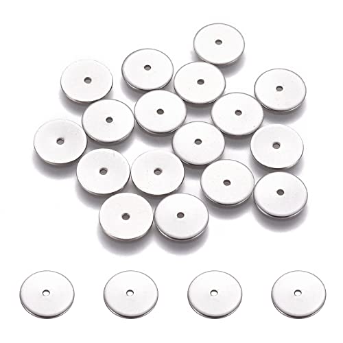 DICOSMETIC 20Pcs Edelstahl Abstandsperlen 10mm Disc Distanzperlen Flache Zwischenperlen 1.5mm Kleine Loch Perlen Glatte Oberfläche Perlen Für DIY Armband Halskette Schmuck von DICOSMETIC