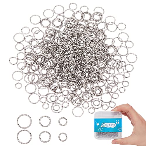 DICOSMETIC 360 Stück 3 Stile Verdrehte Offene Biegeringe Edelstahl O-Ringe Verbindungsstücke Runde Biegeringe Runde Offene Ringe Für Die Schmuckherstellung Und Reparatur, Innendurchmesser: 4~8 mm von DICOSMETIC