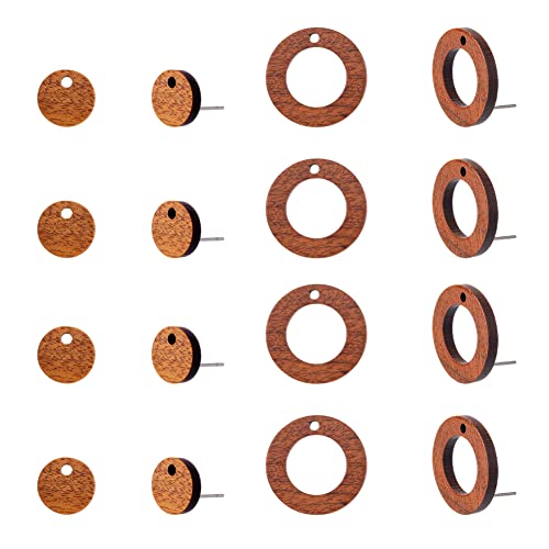 DICOSMETIC 40 Stück 2 Stil Ohrstecker Aus Walnussholz Holz Rund Ohrstecker Braun Holz Ohrstecker Holz Ohrstecker Fundings Ohrringe Selber Machen Für DIY Ohrring Schmuckherstellung, Bohrung: 1.6mm von DICOSMETIC