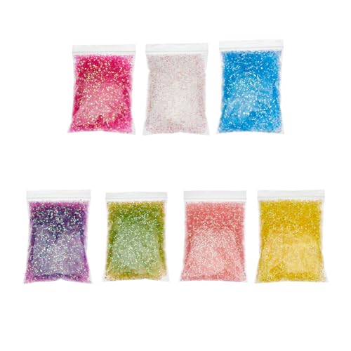 DICOSMETIC 7 Beutel 140g Bingsu Perlen Für Schlanke Schillernde Weiche Strohrohrperlen 3D Kunststoffperlen Sortiment Crunchy Microbeads Supplies 1 Farbe/Beutel von DICOSMETIC