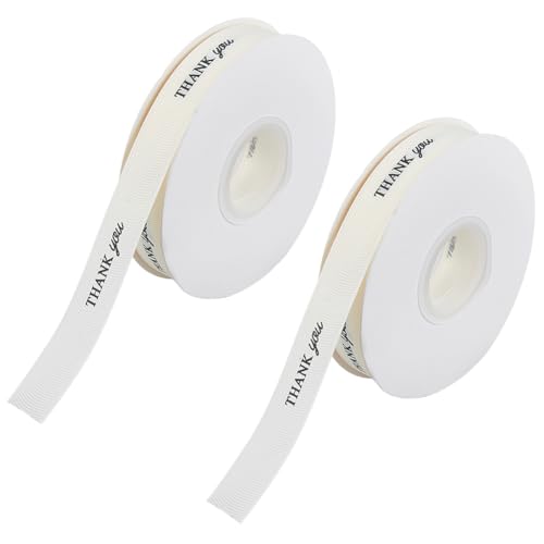 DICOSMETIC 70 Yards X 3/4 Zoll Polyester Grosgrain Band Danke Band Blumig Weißes Muttertag Erntedankband Wortdruckband Zum Geschenkverpacken 2 Rollen DICOSMETIC 70 Yards X 3/4 Zoll Polyester Grosgrain Band Danke Band Blumig Weißes Muttertag Erntedankband Wortdruckband Zum Geschenkverpacken 2 Rollen von DICOSMETIC