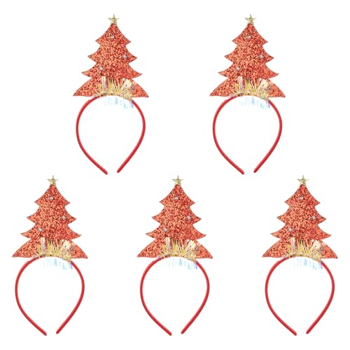 DIDILLX 5 x Weihnachts-Stirnbänder, festliches Haar-Accessoire für Feiertage, Partys, leuchtendes Haarband für Mädchen und Frauen von DIDILLX