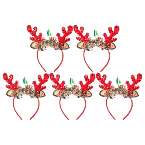 DIDILLX 5 x Weihnachts-Stirnbänder, festliches Haar-Accessoire für Feiertage, Partys, leuchtendes Haarband für Mädchen und Frauen von DIDILLX