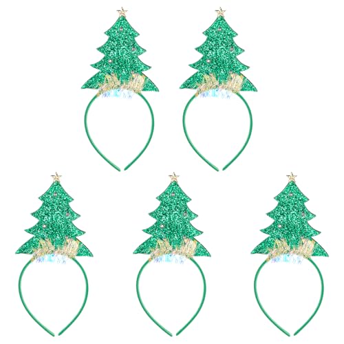 DIDILLX 5 x Weihnachts-Stirnbänder, festliches Haar-Accessoire für Feiertage, Partys, leuchtendes Haarband für Mädchen und Frauen von DIDILLX