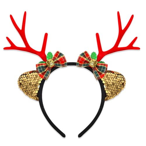 DIDILLX Haarreif mit Rentiergeweih, einzigartiges weißes Rentiergeweih, Stirnband für Weihnachtsmaskeraden und Feiern von DIDILLX