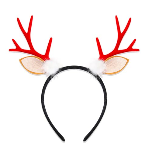 DIDILLX Haarreif mit Rentiergeweih, einzigartiges weißes Rentiergeweih, Stirnband für Weihnachtsmaskeraden und Feiern von DIDILLX