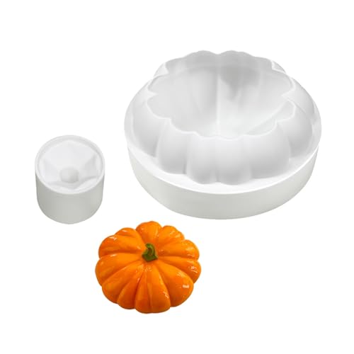 DIDILLX Halloween-Kürbis-Kerzenformen, Silikon, 3D-Formen-Set, Ornament, Bastelformen für Thanksgiving, Ornament, 2 Stück von DIDILLX